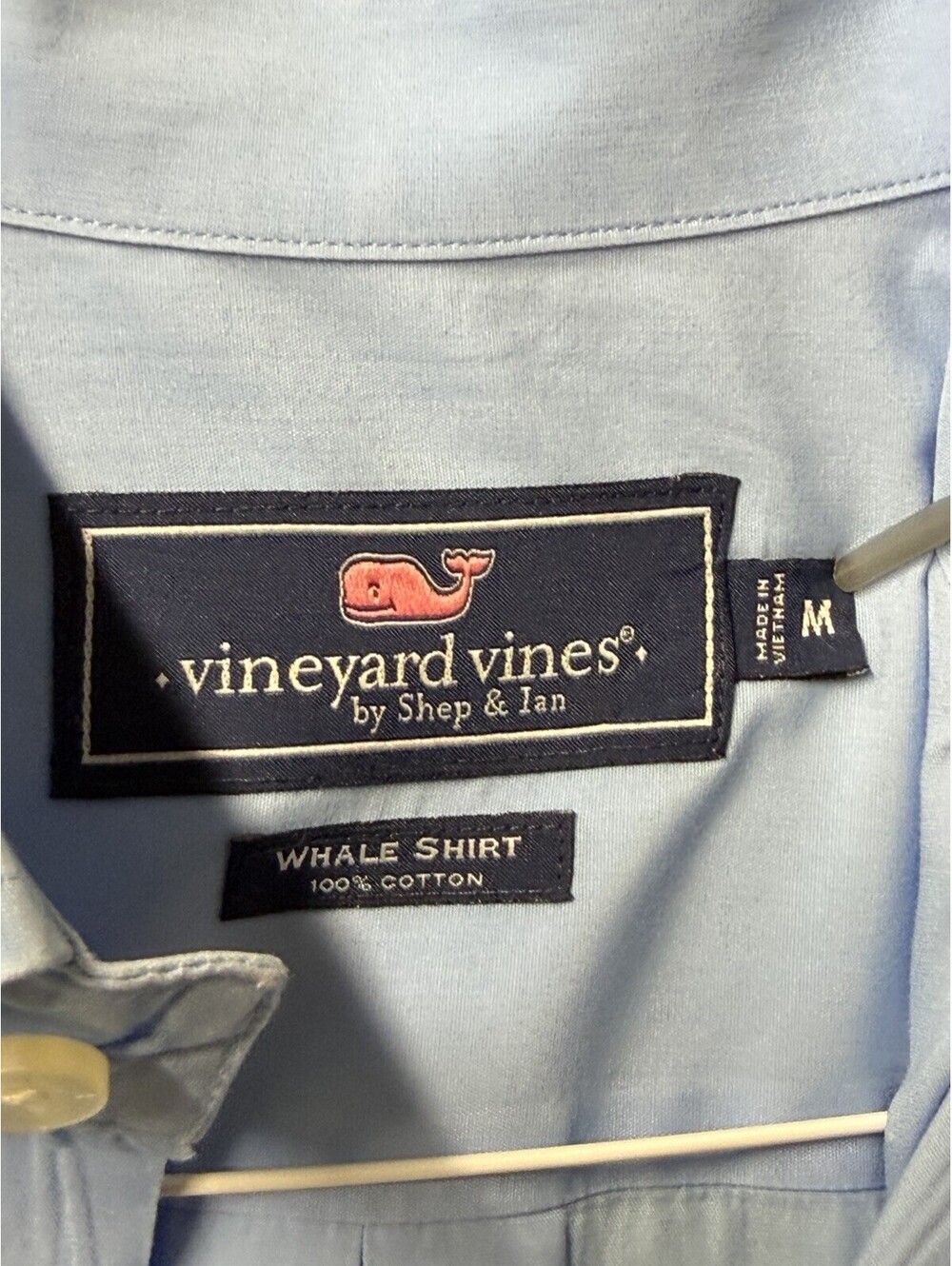 Vineyard Vines Classic Fit Whale Shirt Blue Button-Down Long Sleeve Mens M